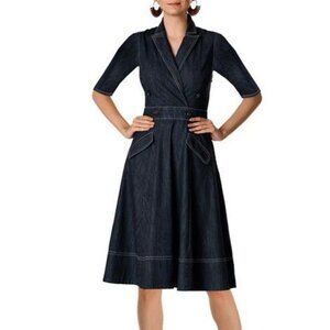 ✨ eShakti Notch Collar Denim Jumper Dress (Style CL0066373) ✨ Easy, casual denin